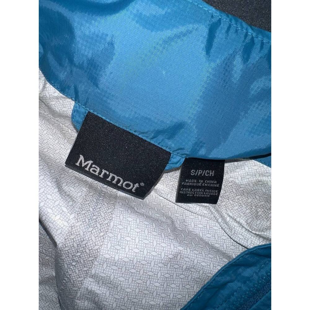 Marmot Jacket Rain coat S Blue Hooded Waterproof Breathable Packin A009010 - Picture 2 of 11
